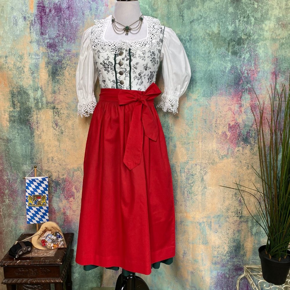 📌Chiemseer Bavarian Dirndl Original Traditional High-Quality w/ Blouse & Apron - Picture 3 of 16